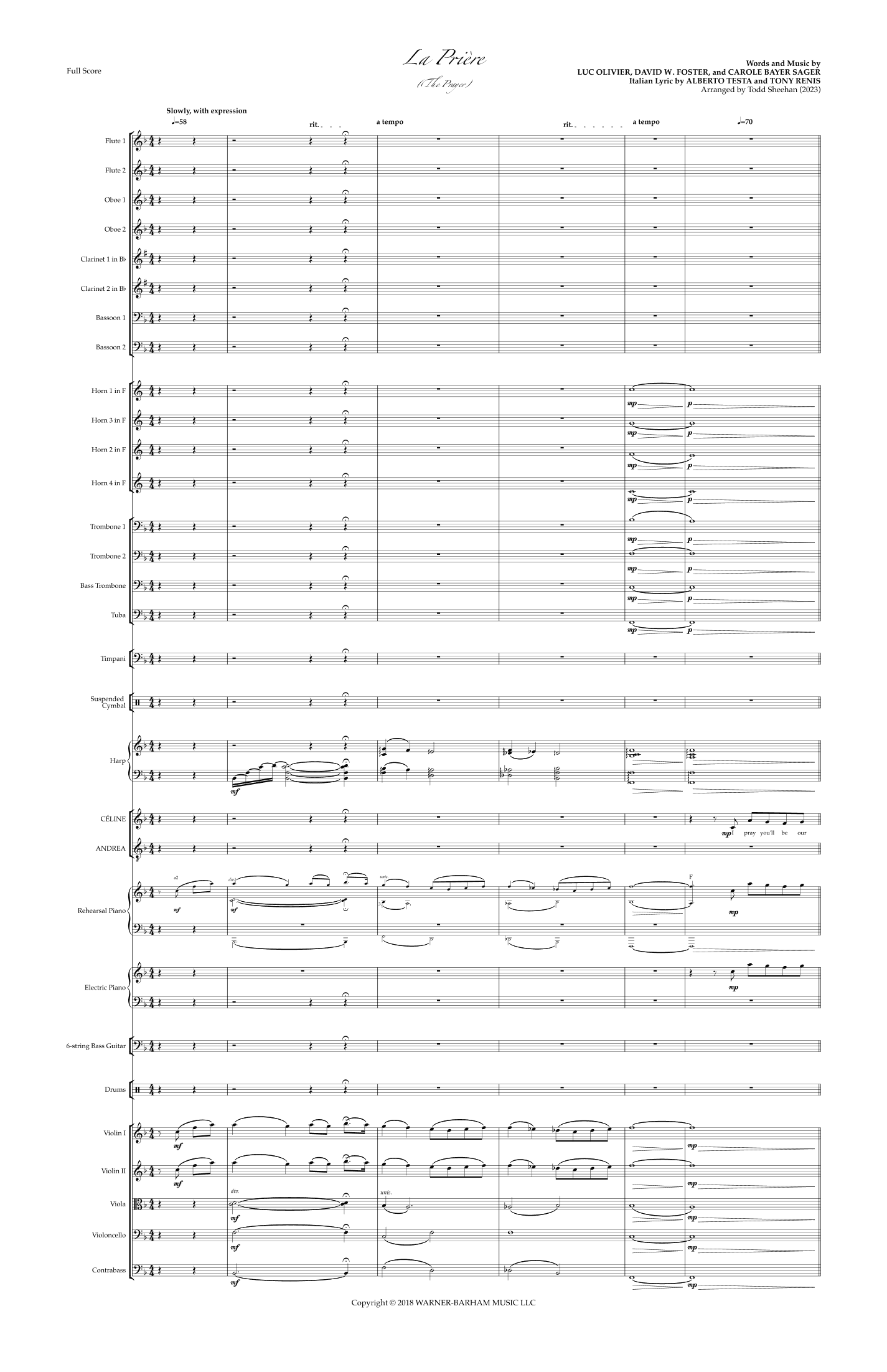 La Priere (arr. Todd Sheehan)