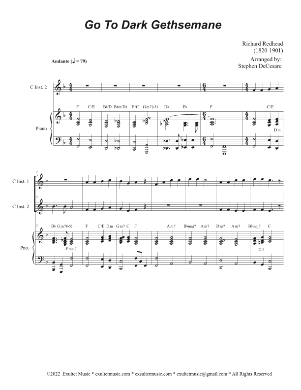 Go To Dark Gethsemane (Duet for C-Instruments) (arr. Stephen DeCesare)