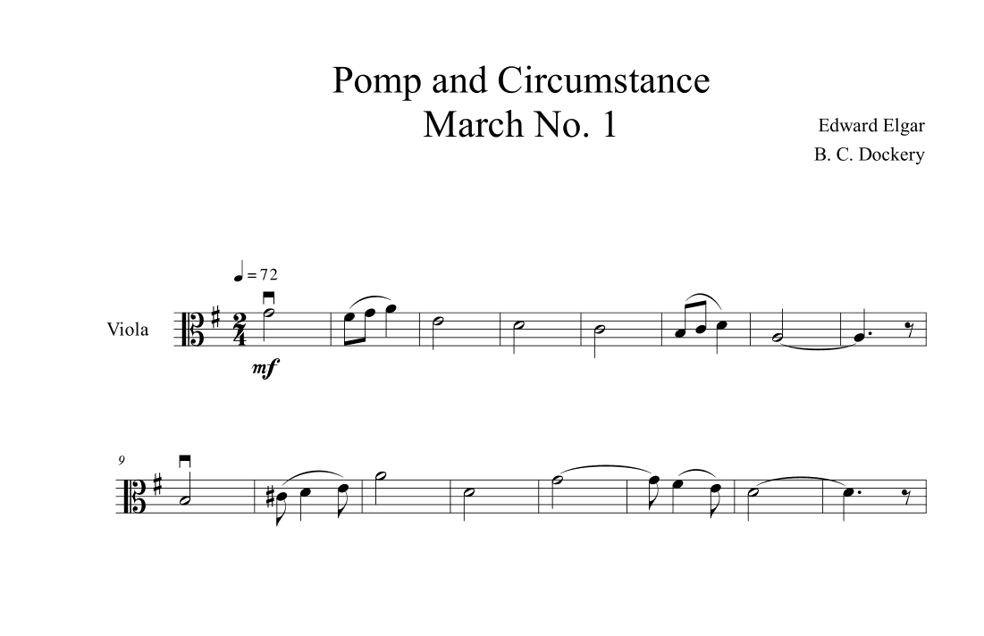 Pomp and Circumstance (Viola Solo) (arr. B. C. Dockery)