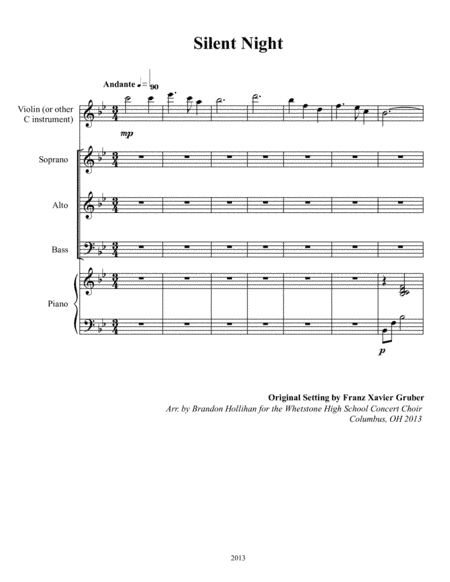 Silent Night (arr. Brandon Hollihan)