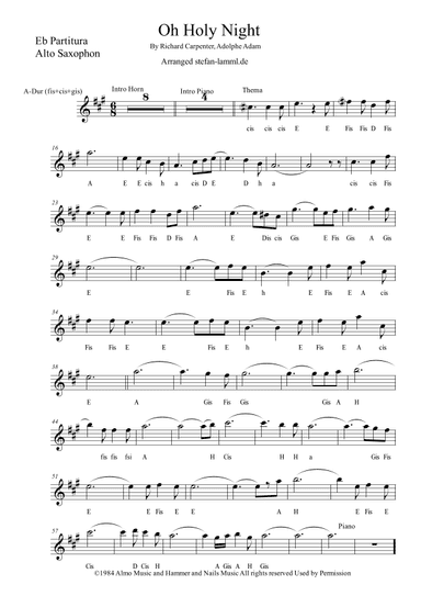 O Holy Night (arr. stefan-lamml.de)