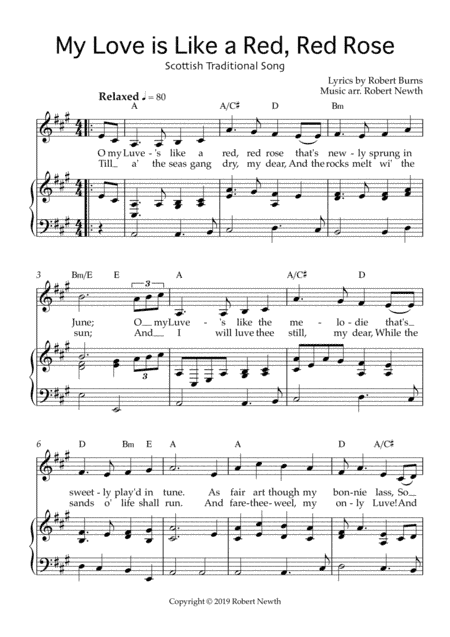 My Love is Like a Red, Red Rose - Traditional Scottish Song (arr. Robert Newth)