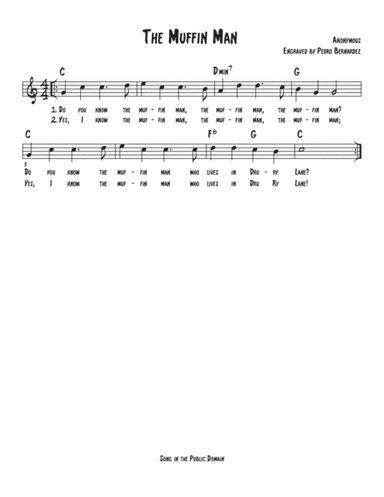 The Muffin Man - Lead Sheet (arr. Bernardez Media)