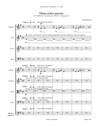 Dona Nobis Pacem (SATB - full score)