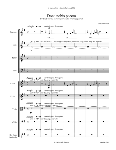 Dona Nobis Pacem (SATB - full score)