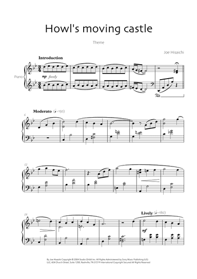Howl's Moving Castle (arr. Robin Hood Editions)
