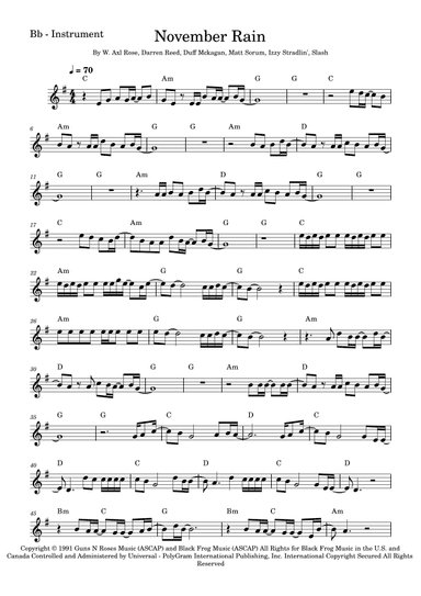 November Rain (arr. Fabio Eduardo de Oliveira)