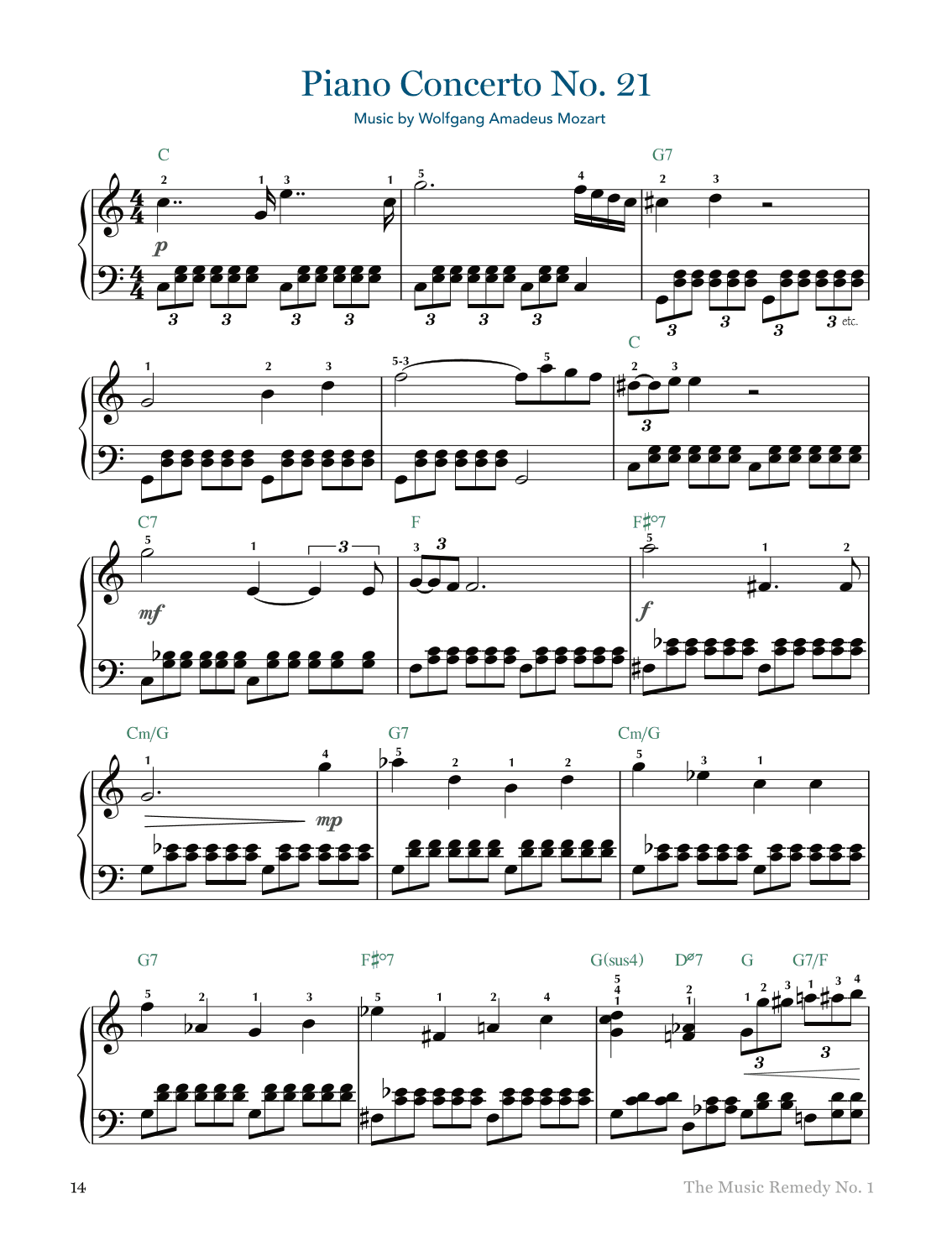 Piano Concerto No. 21 (Mozart) (arr. Gaili Schoen for TheMusicRemedy.com)