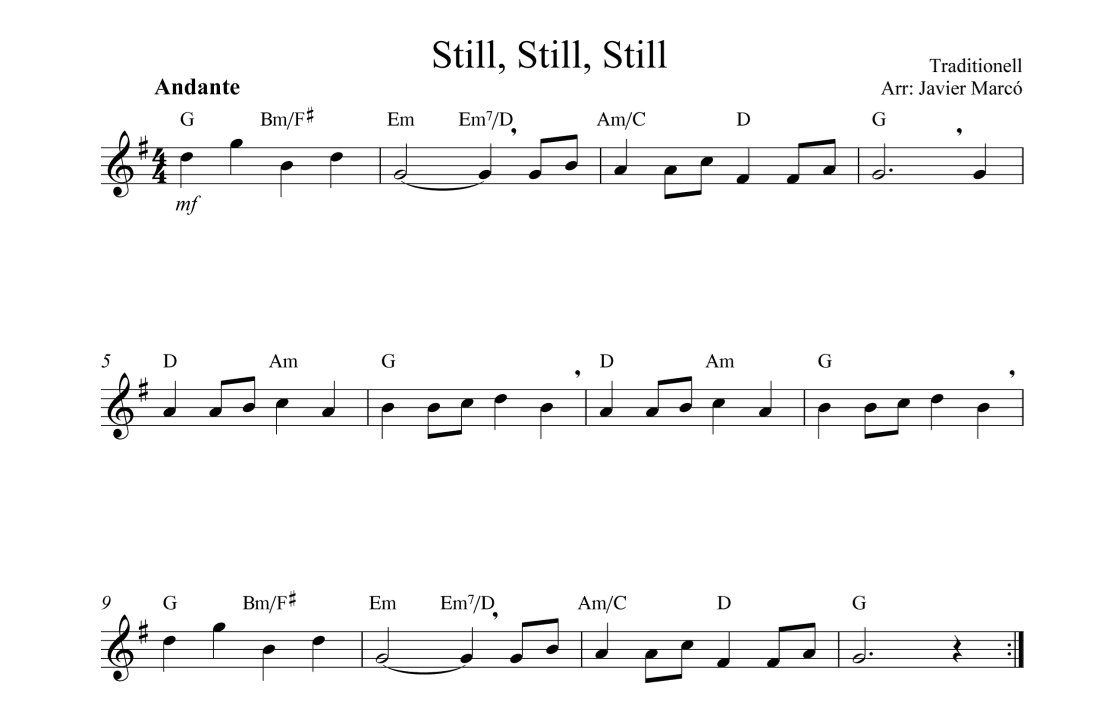 Christmas Carols for Alto Recorder: Still, Still, Still (arr. Javier Marcó)