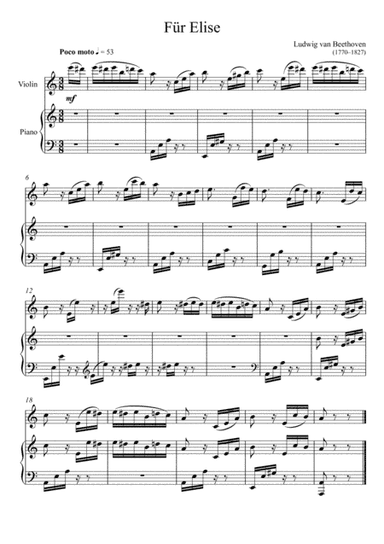 Beethoven - Für Elise (Violin Solo) Easy Version (arr. André Laitano)