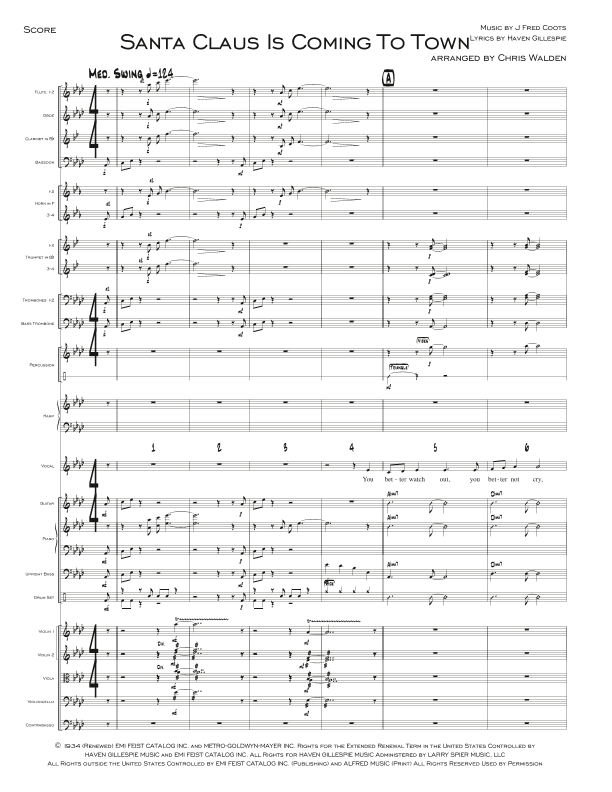 Santa Claus Is Comin' To Town (arr. Chris Walden)