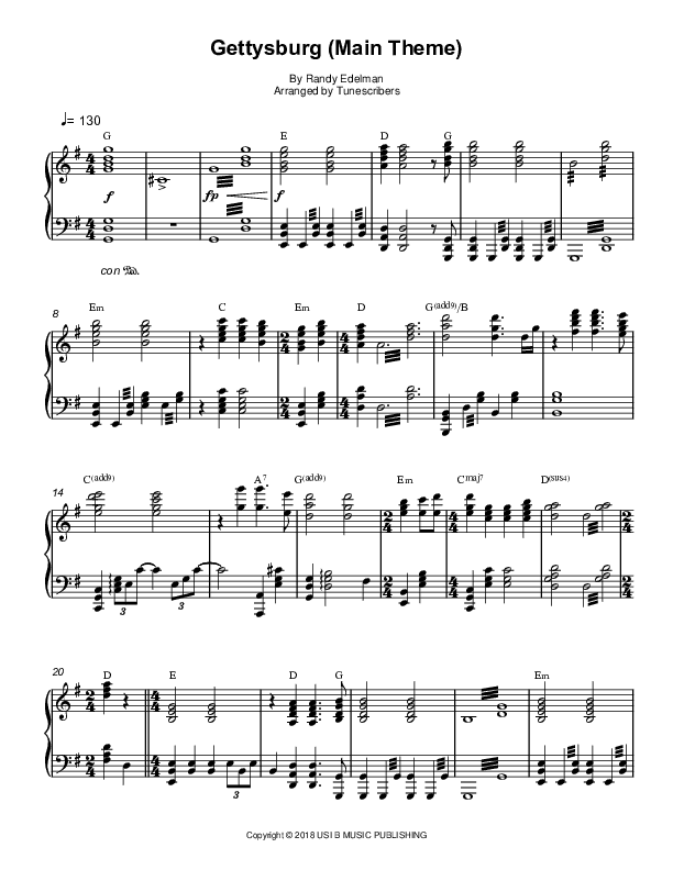 Gettysburg (Main Theme) (arr. Tunescribers)