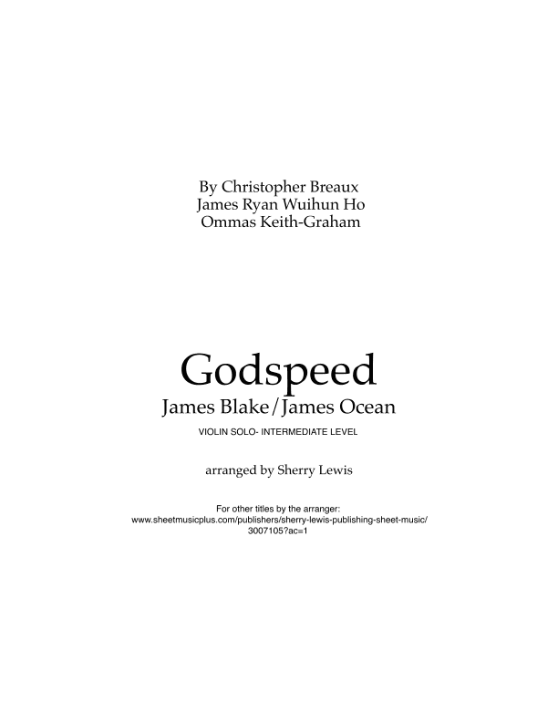Godspeed (arr. Sherry Lewis)