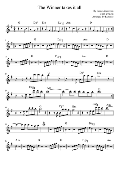 The Winner Takes It All (arr. Lkmusic)