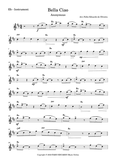 Bella Ciao (arr. Fabio Eduardo de Oliveira)