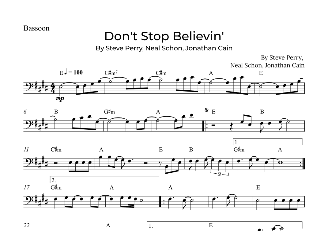Don't Stop Believin' (arr. Alex Nunes Rodrigues)