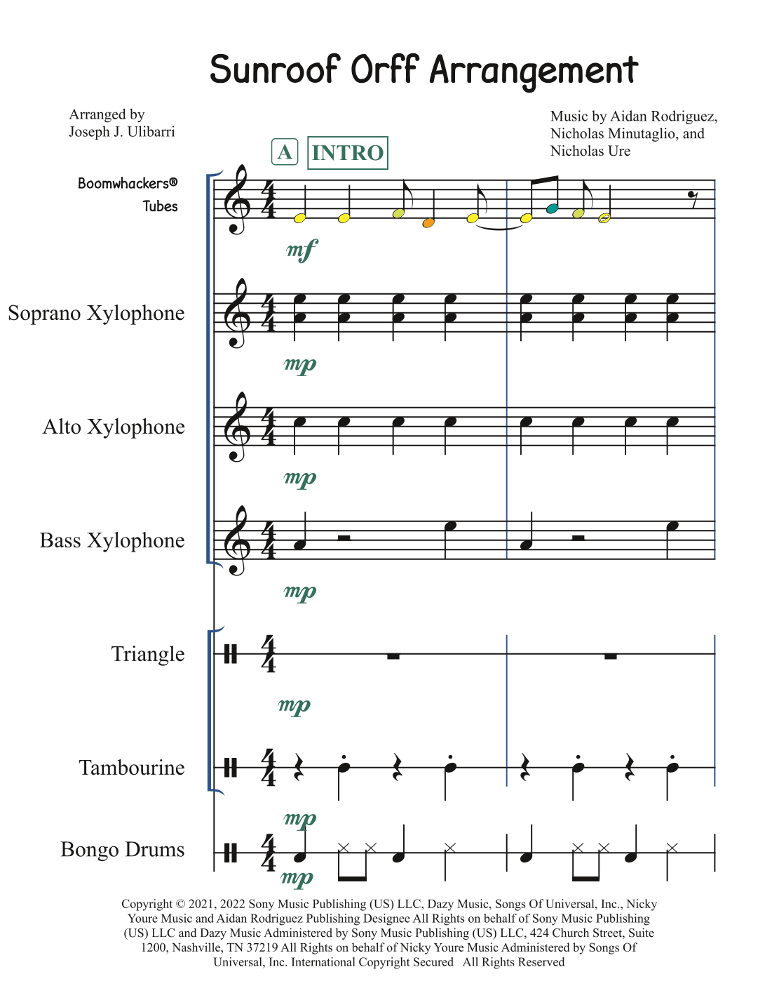 Sunroof (arr. Joseph J. Ulibarri)