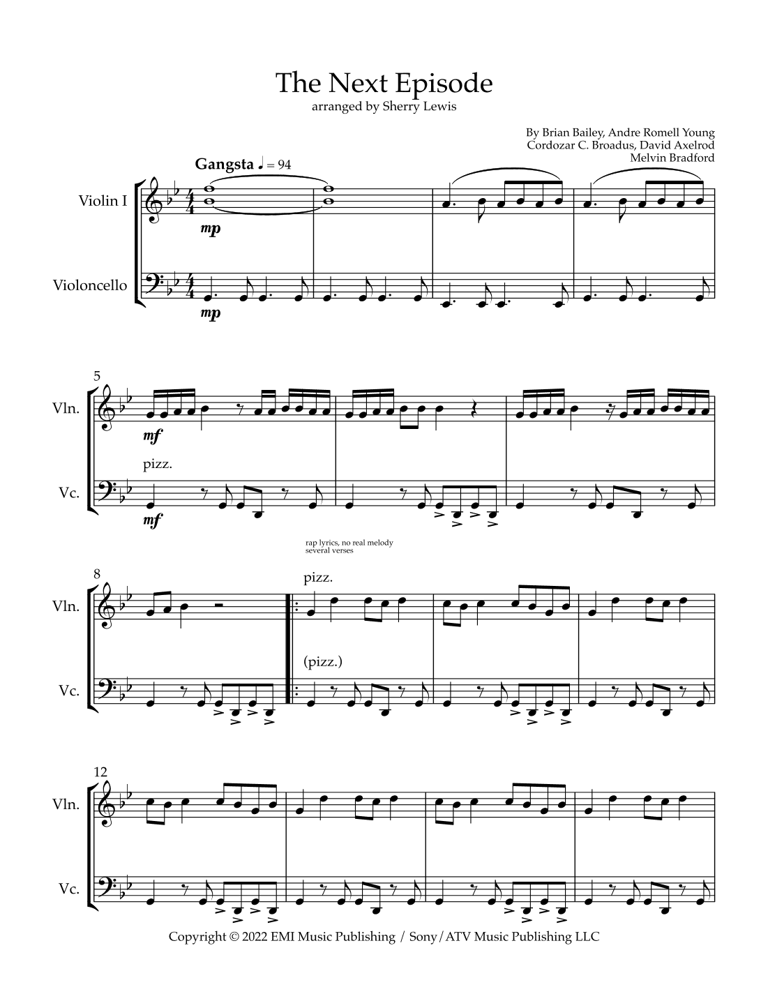 The Next Episode (arr. Sherry Lewis)