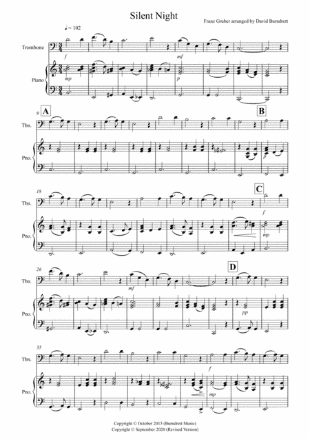Silent Night for Trombone and Piano (arr. David Burndrett)