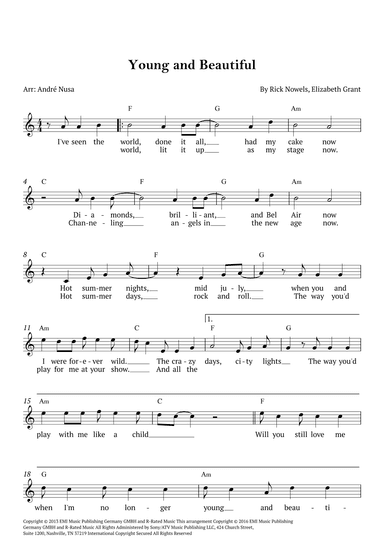Young And Beautiful (arr. André Nusa)