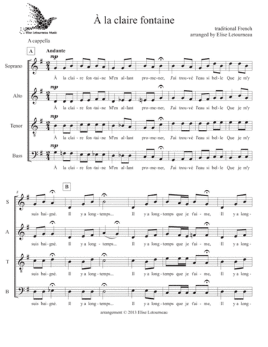 A la claire fontaine (arr. Elise Letourneau)