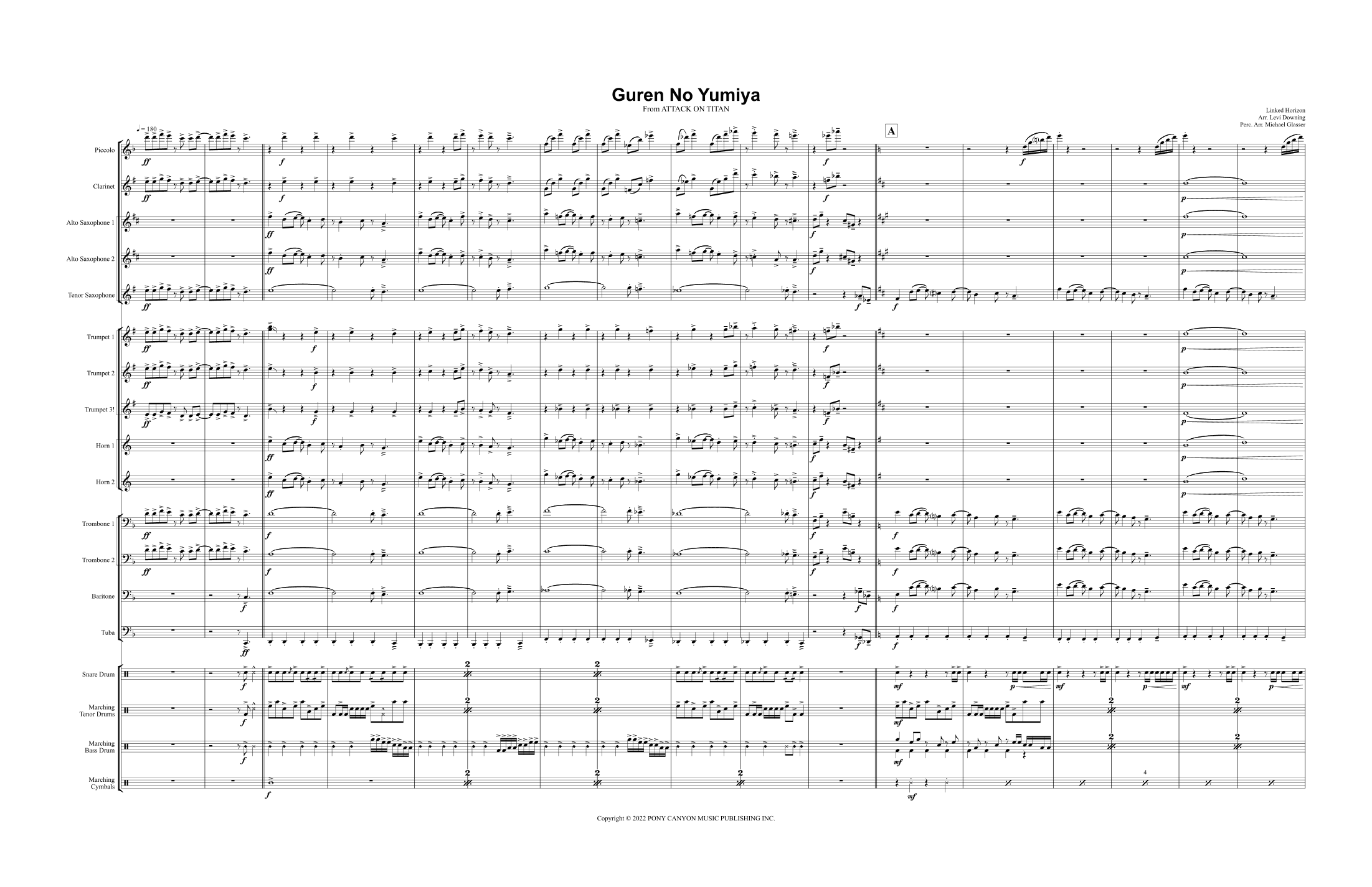 Gekijouban Shingeki No Kyojin Zenpen: Guren No Yumiya (arr. Levi Downing)