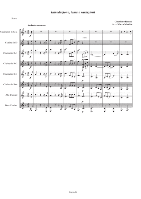 Introduction, theme and variations. (arr. Marco Monitto)