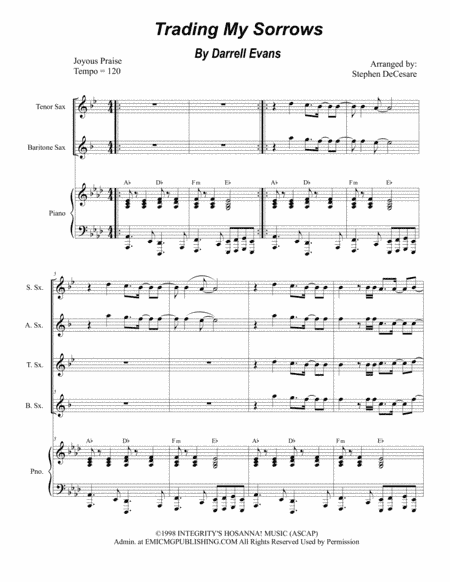 Trading My Sorrows (arr. Stephen DeCesare)