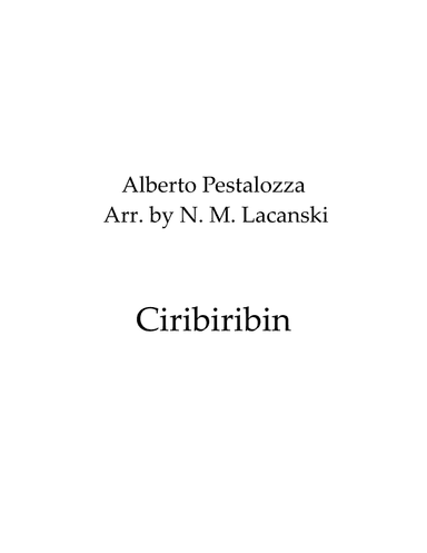 Ciribiribin (arr. Nick M Lacanski)