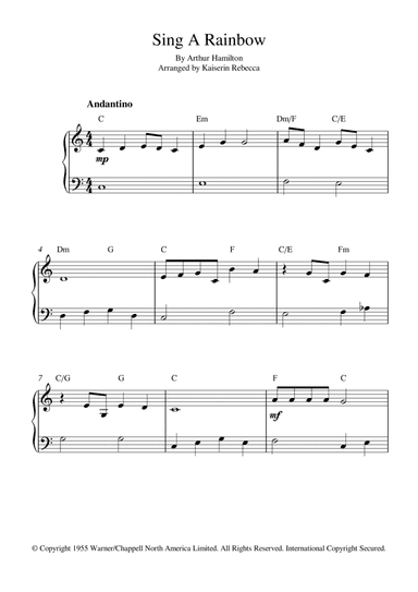 Sing A Rainbow (arr. Kaiserin Rebecca)