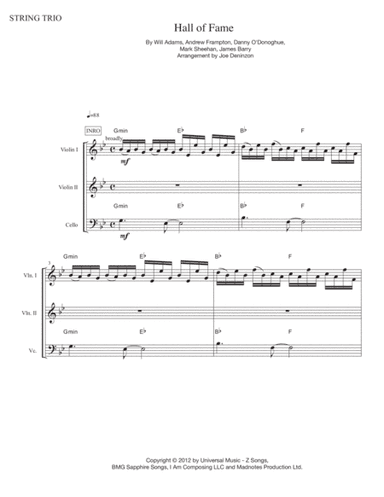 Hall Of Fame (arr. Joe Deninzon)
