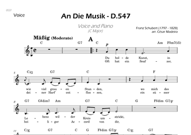 An Die Musik - Lead Sheet - C Major (arr. César Madeira)