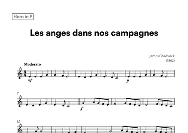 Les anges dans nos campagnes (for French Horn) (arr. Cadenza Editions)