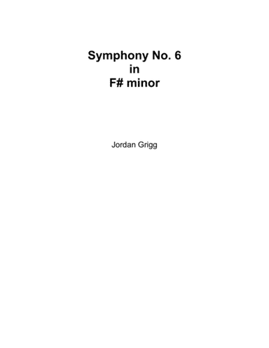 Symphony No.6 in F sharp minor Score and parts