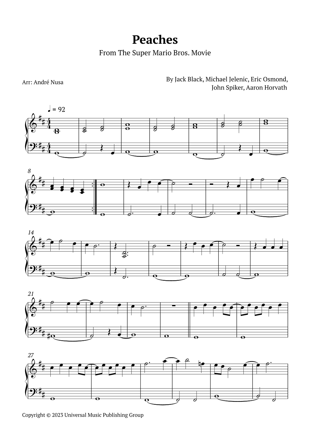 Peaches (arr. André Nusa)