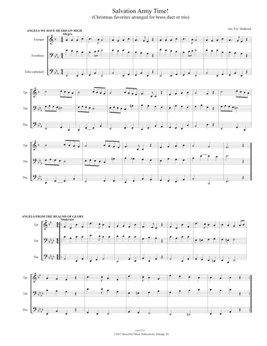Salvation Army Time - 27 CHRISTMAS BRASS TRIOS - Score Only (arr. Peter A. Drahozal)