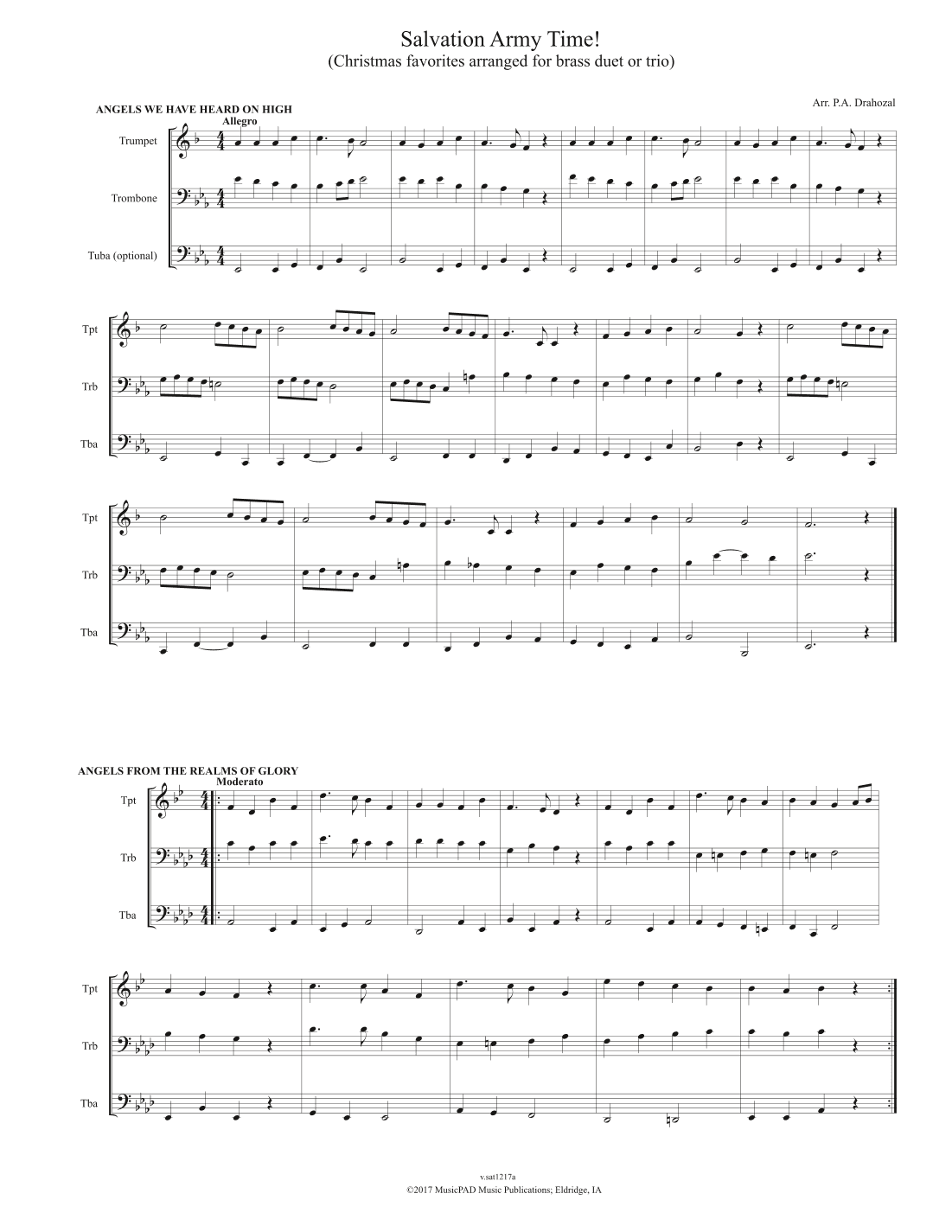 Salvation Army Time - 27 CHRISTMAS BRASS TRIOS - Score Only (arr. Peter A. Drahozal)