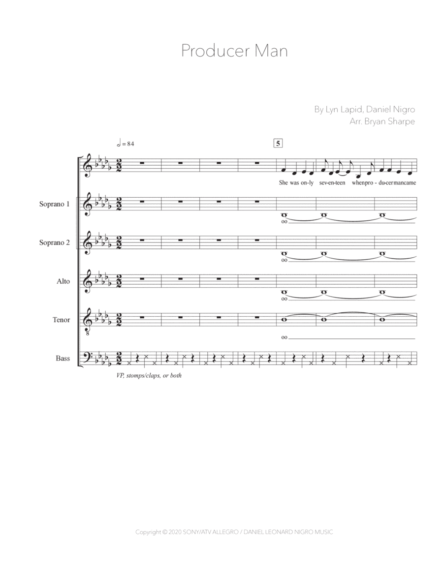 Producer Man (arr. Bryan Sharpe)
