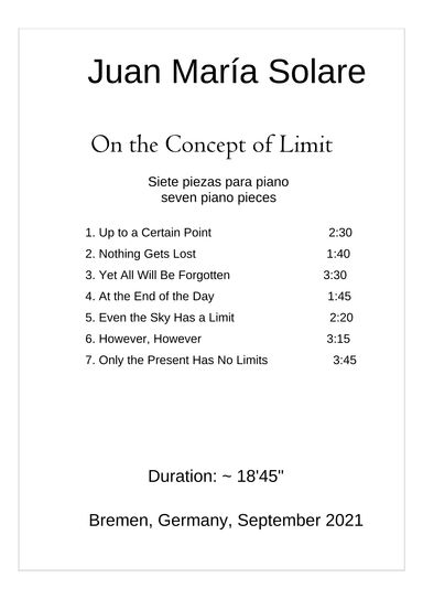 On the Concept of Limit [piano solo]