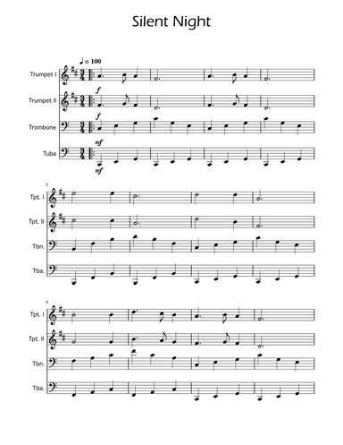 Silent Night - Brass Quartet (arr. Ygor Nunes)