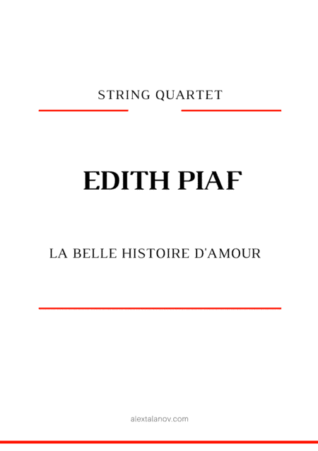 La Belle Histoire D'amour (arr. Alex Talanov)