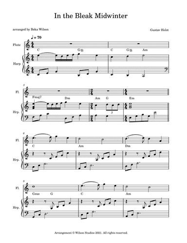 In the Bleak Midwinter--flute/harp duet (arr. Beka Wilson)