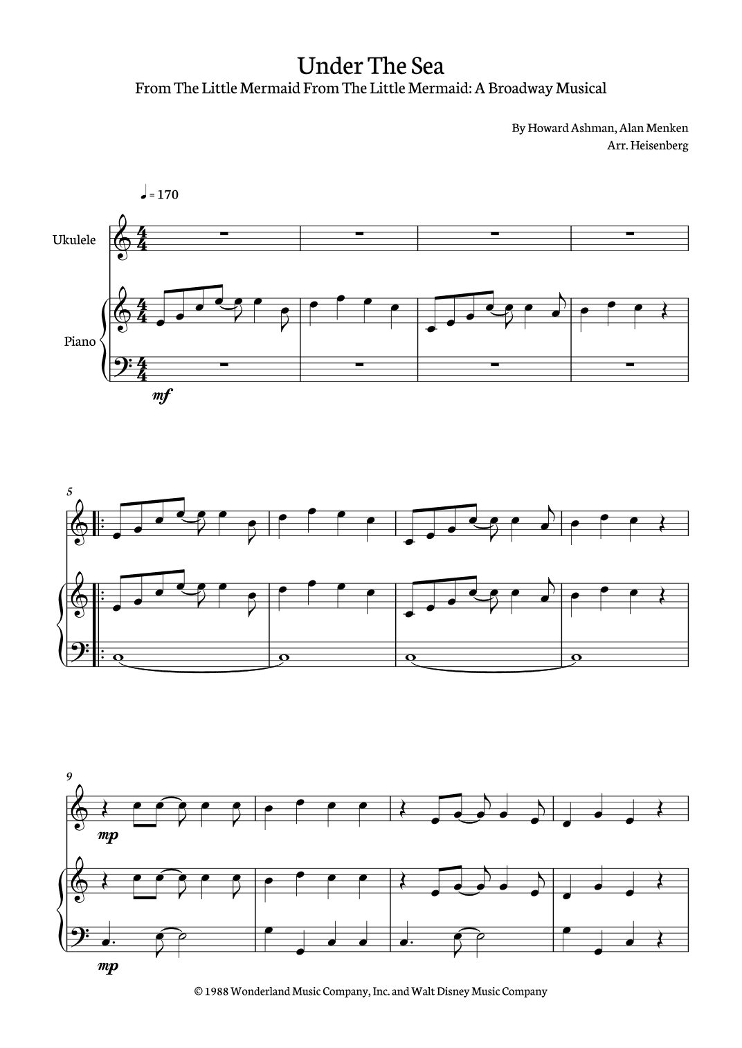 Under The Sea (arr. Heisenberg)