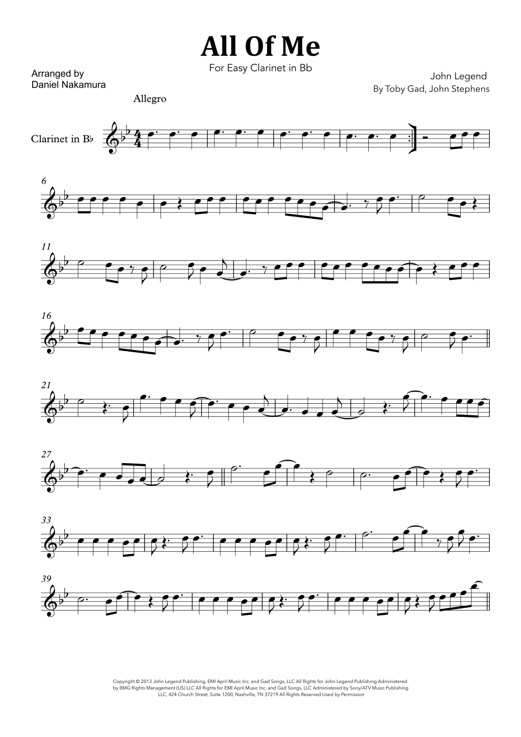 All Of Me (arr. Daniel Nakamura)