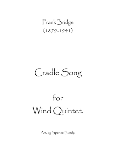 Cradle Song (arr. Spence Bundy)