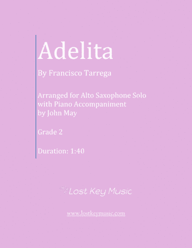 Adelita-Alto Saxophone Solo (Optional Piano Accompaniment) (arr. John May)