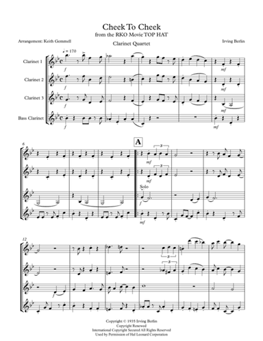 Cheek To Cheek (arr. Keith Gemmell)