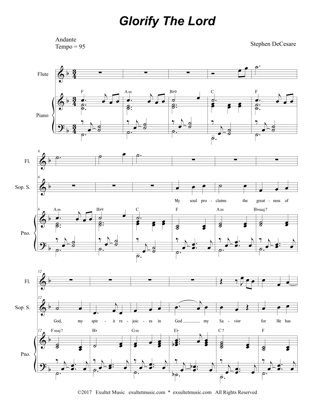 Glorify The Lord (for Soprano Solo)