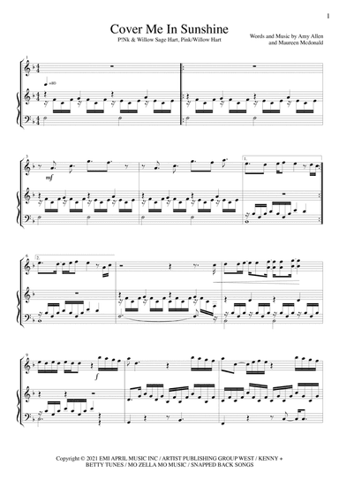 Cover Me In Sunshine (arr. Bence Huszar)
