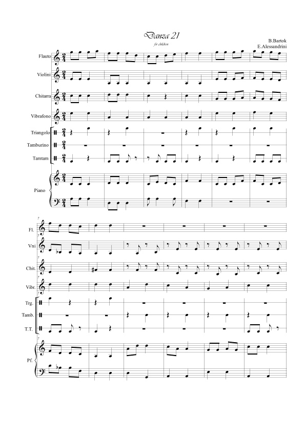 Danza 21 da "for children" (arr. Ester Alessandrini)